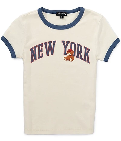 Originality Big Girls Short Sleeve New York Ringer Tee
