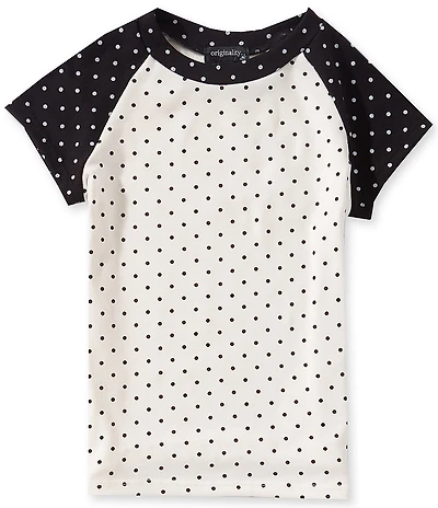 Originality Big Girls Short Sleeve Polka Dot Raglan Tee