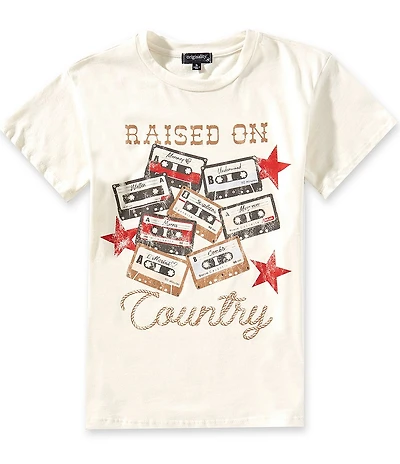 Originality Big Girls Short-Sleeve Raised On Country Oversized T-Shirt