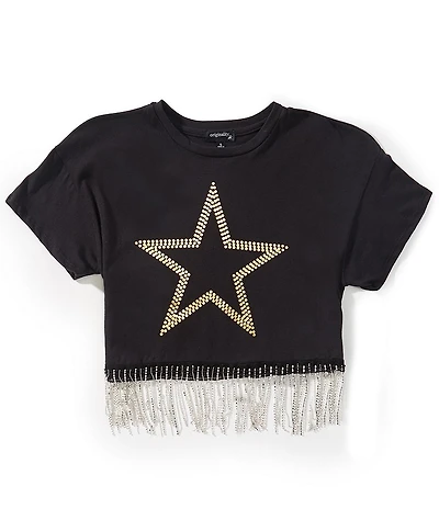 Originality Big Girls Short Sleeve Rhinestone Tee