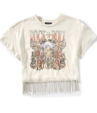 Originality Big Girls Short-Sleeve Rock 'N Roll Fringe-Trimmed T-Shirt