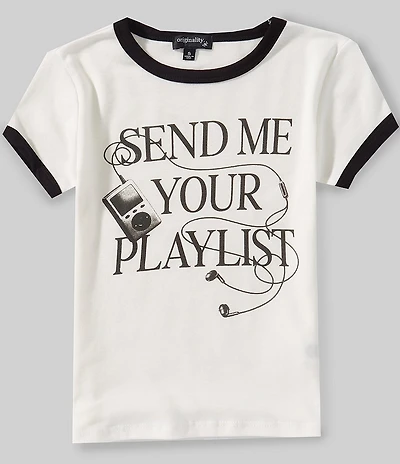 Originality Big Girls Short Sleeve Send Me Your Playlist Tee