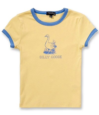 Originality Big Girls Short Sleeve Silly Goose Ringer T-Shirt