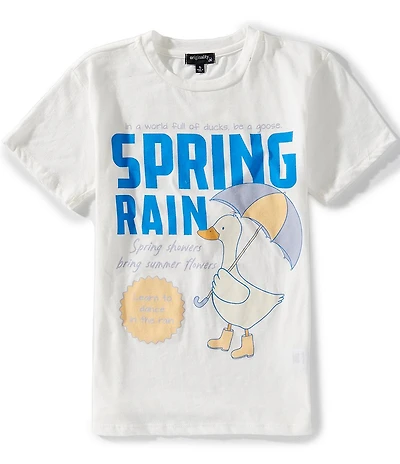 Originality Big Girls Short-Sleeve Spring Rain Oversized T-Shirt