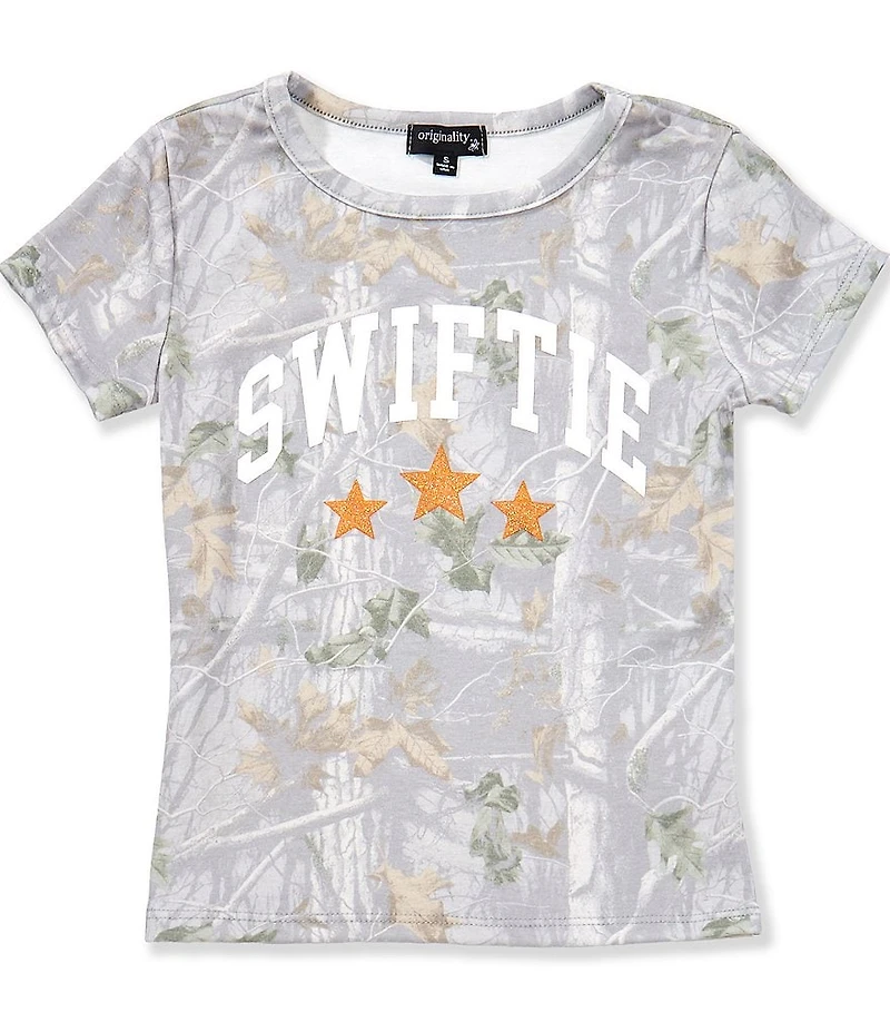 Originality Big Girls Short Sleeve Swiftie Stars Camo Baby T-Shirt