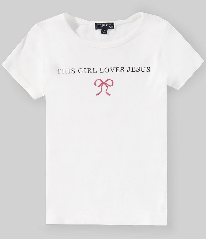 Originality Big Girls Short Sleeve This Girl Loves Jesus Tee