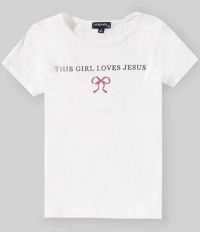 Originality Big Girls Short Sleeve This Girl Loves Jesus Tee