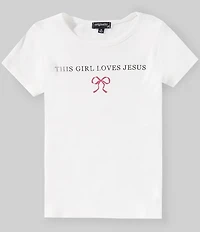 Originality Big Girls Short Sleeve This Girl Loves Jesus Tee