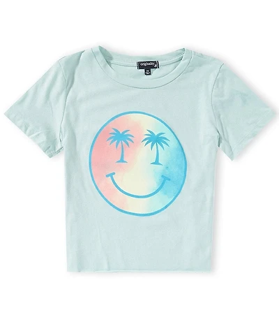 Originality Big Girls Short Sleeve Tie-Dye Smiley Face Tee