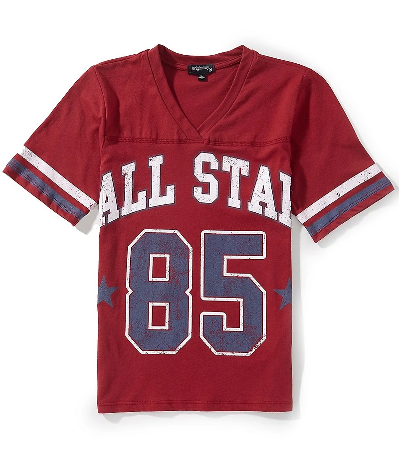 Originality Big Girls Short Sleeve V-Neck Lucky 85 Tee