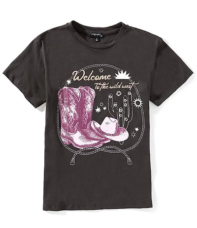 Originality Big Girls Short Sleeve Welcome To The Wild West Oversized T-Shirt