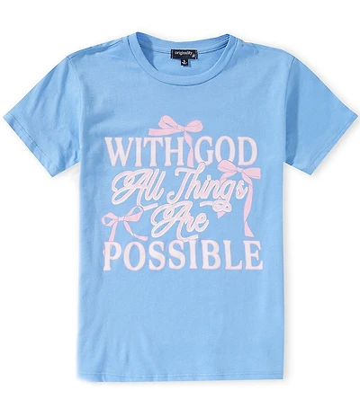 Originality Big Girls Short Sleeve With God All Things Are Possible
