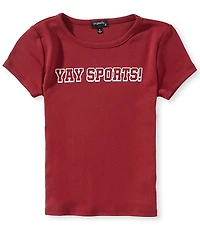 Originality Big Girls Short Sleeve Yay Sports Baby Tee