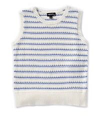 Originality Big Girls Striped Round Neck Sleeveless Sweater Vest