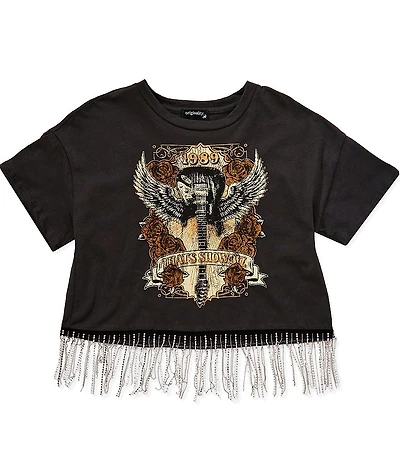Originality Big Girls That's Showbiz Guitar Rhinestone Fringe T-Shirt