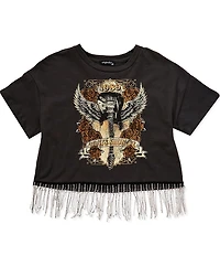 Originality Big Girls That's Showbiz Guitar Rhinestone Fringe T-Shirt