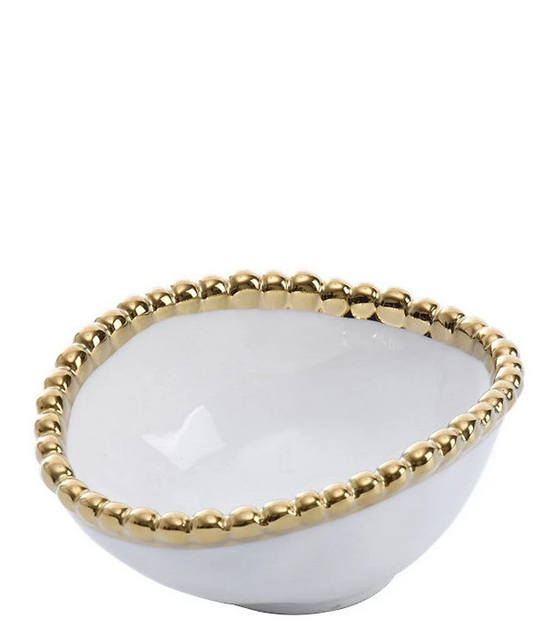 Pampa Bay Salerno Golden Porcelain Oval Condiment Bowl