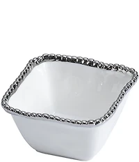 Pampa Bay Salerno Silver Porcelain Square Snack Bowl