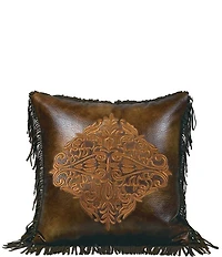 HiEnd Accents x Paseo Road Austin Golden Medallion Fringe Square Pillow