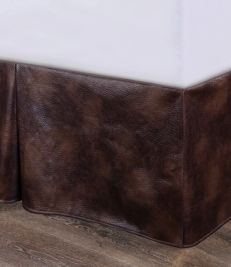 HiEnd Accents x Paseo Road Brown Vegan Leather Collection Bed Skirt