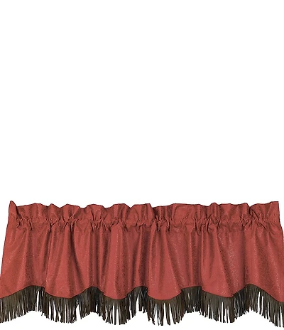 HiEnd Accents x Paseo Road Cheyenne Western Leather Fringed Window Valance