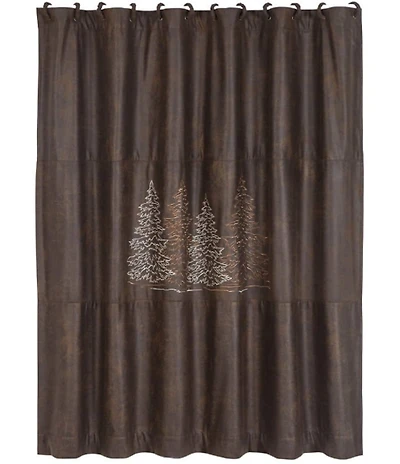 HiEnd Accents x Paseo Road Clearwater Pines Chocolate Shower Curtain