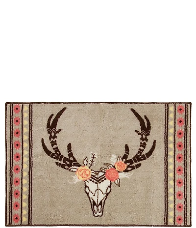 HiEnd Accents x Paseo Road Desert Skull Floral Bath Rug