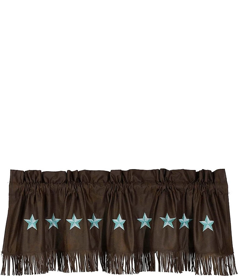 HiEnd Accents x Paseo Road Laredo Western Fringe Star Embroidered Window Valance