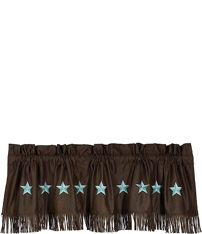 HiEnd Accents x Paseo Road Laredo Western Fringe Star Embroidered Window Valance