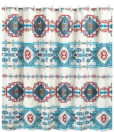 HiEnd Accents x Paseo Road Spirit Valley Southwestern Inspired Pattern Shower Curtain
