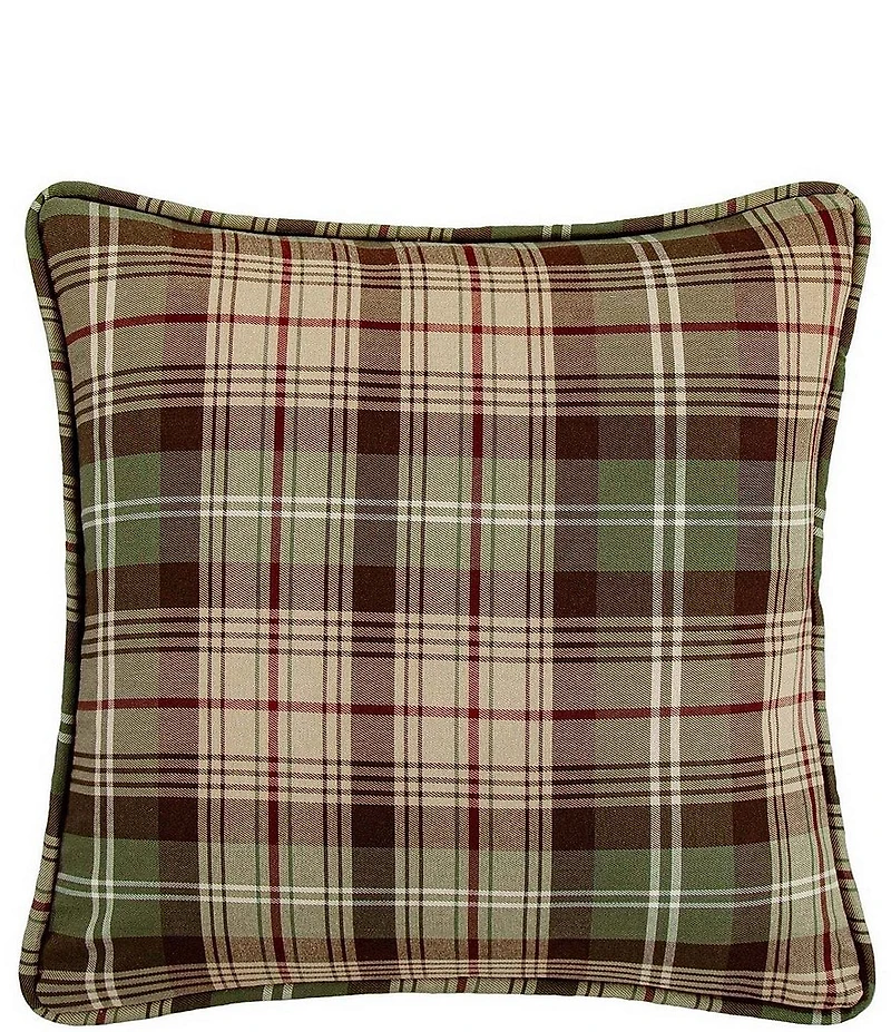 Paseo Road Huntsman II Collection Hunt Plaid Decorative Square Pillow