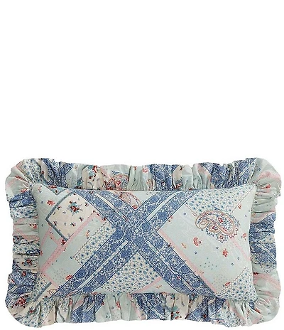 Paseo Road Tasha Polizzi Collection Mirabelle Americana Floral Patchwork Prairie Ruffle Lumbar Pillow
