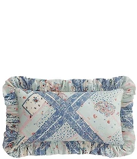Paseo Road Tasha Polizzi Collection Mirabelle Americana Floral Patchwork Prairie Ruffle Lumbar Pillow