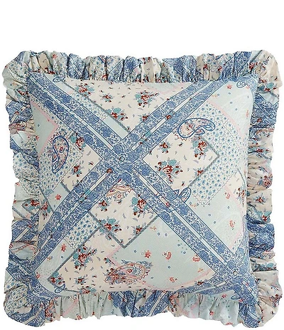 Paseo Road Tasha Polizzi Collection Mirabelle Americana Floral Patchwork Prairie Ruffled Euro Sham