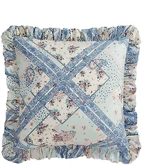 Paseo Road Tasha Polizzi Collection Mirabelle Americana Floral Patchwork Prairie Ruffled Euro Sham