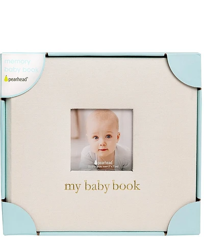 Pearhead Linen Gold Detail Baby Book