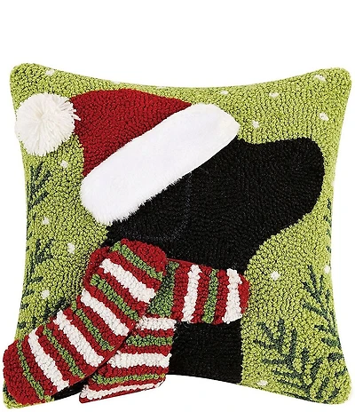 Peking Handicraft 3D Christmas Lab Hook Square Pillow