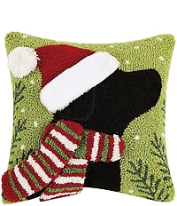 Peking Handicraft 3D Christmas Lab Hook Square Pillow