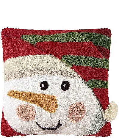 Peking Handicraft 3D Snowman Hook Square Pillow