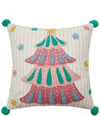 Peking Handicraft Bright's Tree Embroidered Pillow