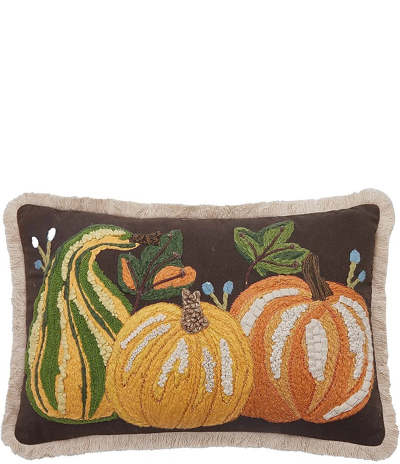 Peking Handicraft Brown Pumpkin Trio Pillow