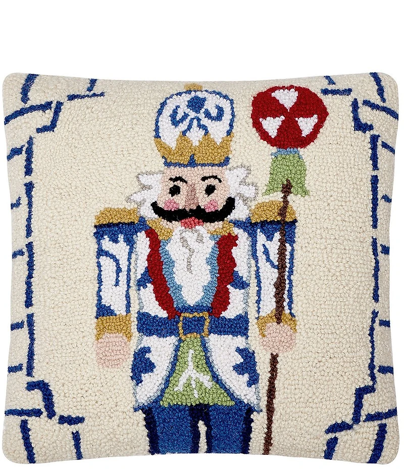 Peking Handicraft Chinoiserie Nutcracker Wool Hook Pillow