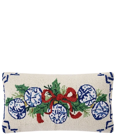 Peking Handicraft Chinoiserie Ornament Wool Hook Pillow