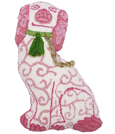 Peking Handicraft Chinoiseries Dog Shaped Printed Hooked Wool Pillow