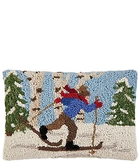 Peking Handicraft Cross-Country Skier Wool Hook Pillow