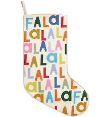 Peking Handicraft Fa La La Embroidered Needlepoint Holiday Stocking