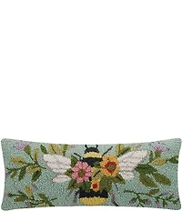 Peking Handicraft Floral Bee With Hive Wool Hook Throw Pillow