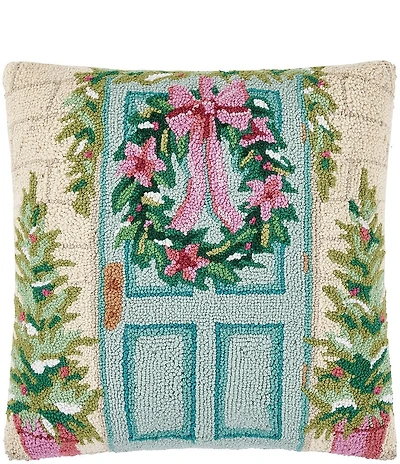 Peking Handicraft Front Porch Wool Hook Pillow