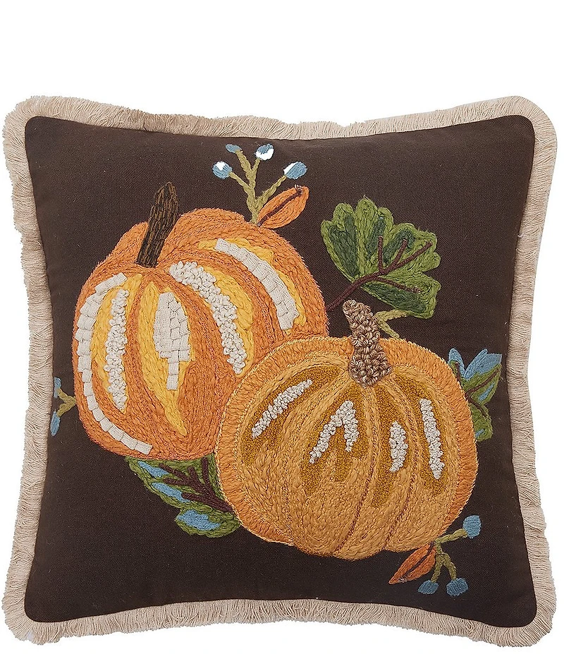 Peking Handicraft Harvest Brown Pumpkin Duo Pillow