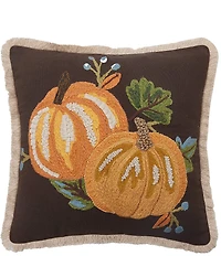 Peking Handicraft Harvest Brown Pumpkin Duo Pillow